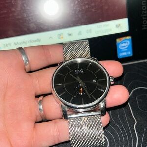 MOVADO ESQ WATCH, water resistant, silver, Swiss quartz